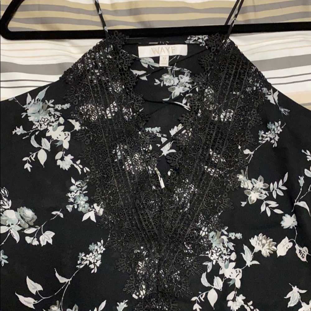 WAYF laced floral tank top